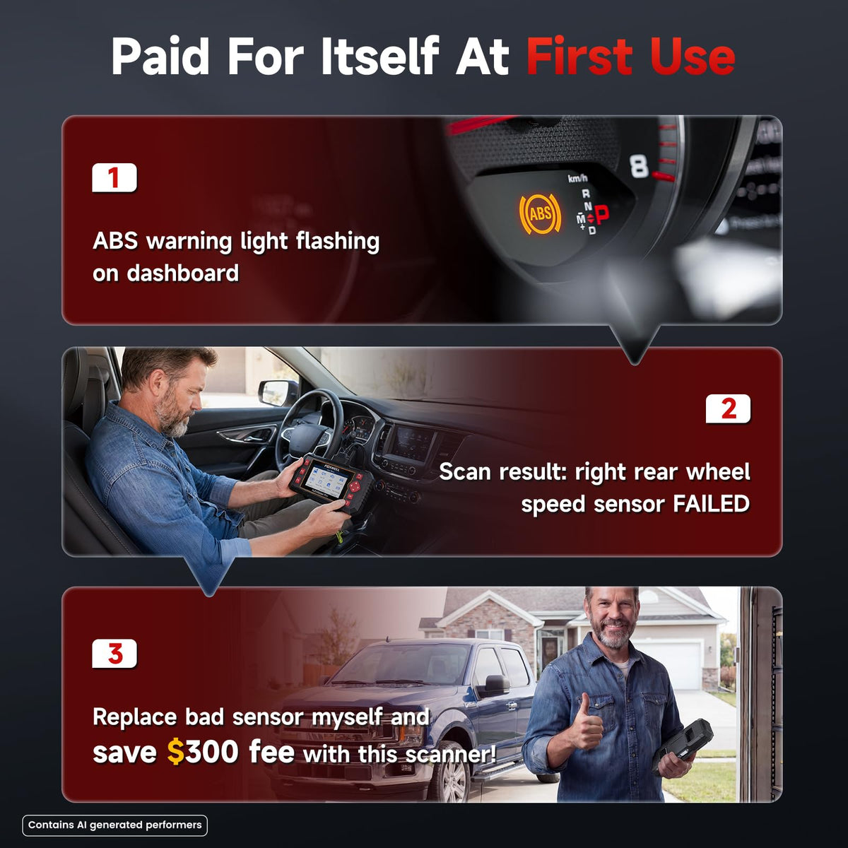 NT604 Elite Car OBD2 Scanner with ABS SRS Transmission Diagnostic Scan Tool for Auto Vehicle
