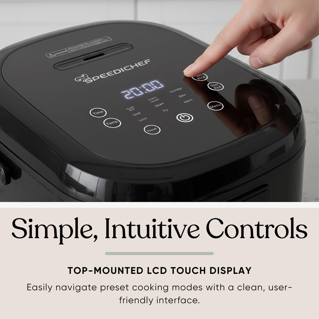 10 Cup Cooked Low Sugar Rice Cooker and Steamer Black Healthy Cooking Appliance for Home Kitchen