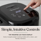 10 Cup Cooked Low Sugar Rice Cooker and Steamer Black Healthy Cooking Appliance for Home Kitchen