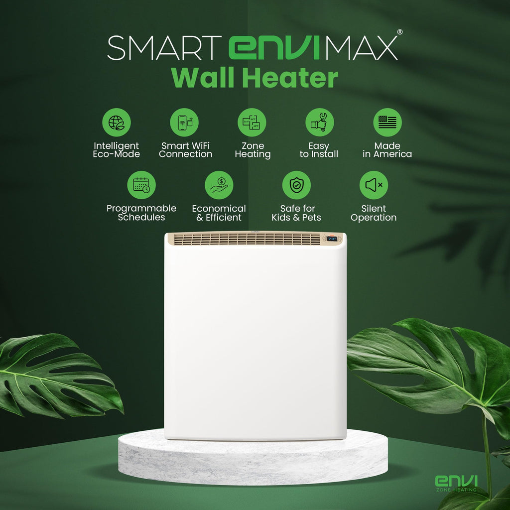 1000W Wi Fi Plug In Electric Wall Heater Energy Efficient Large Room App Control Thermal Shut Off