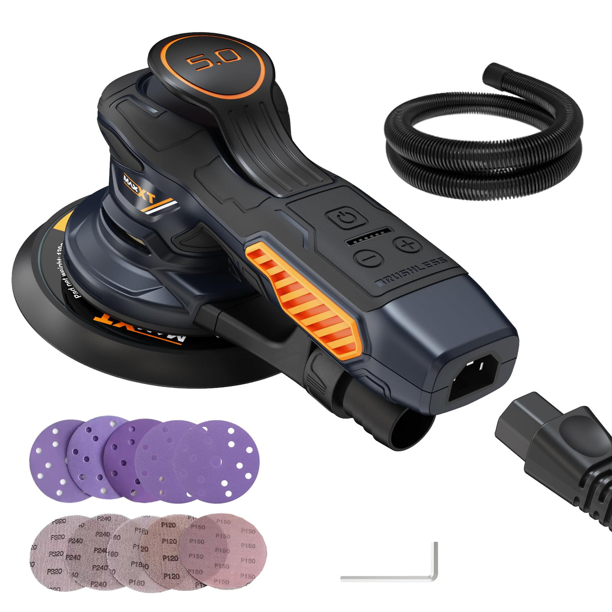 6 inch 10000 RPM electric random orbital sander 10 sandpapers 6 speed settings woodworking sanding polishing