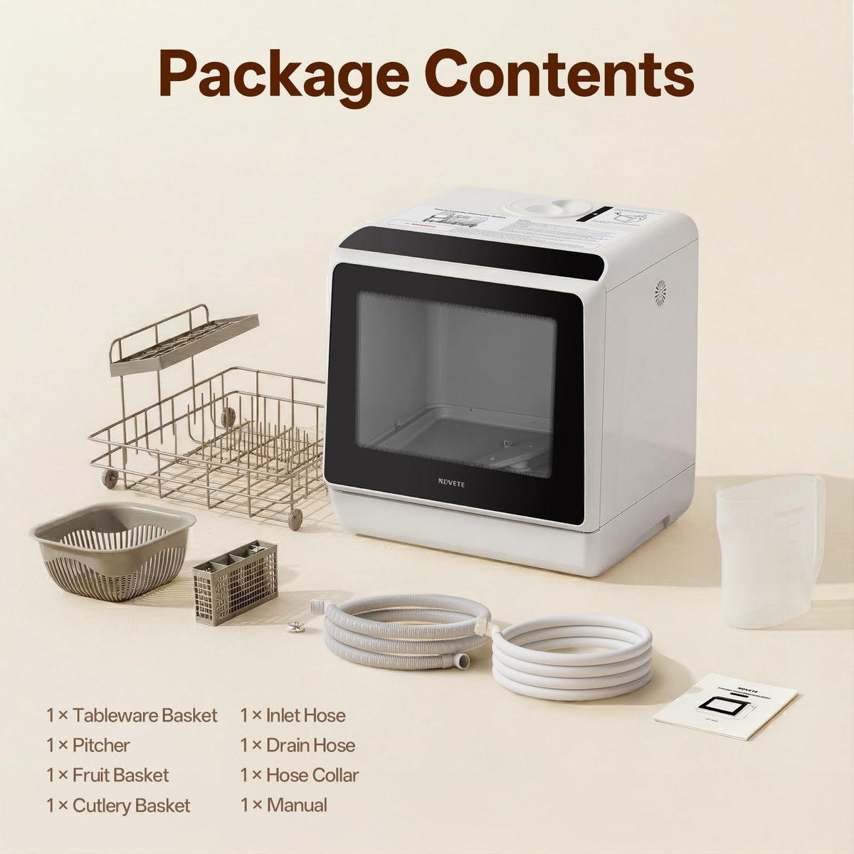 Portable Countertop Dishwasher for Small Apartments RV Dorm Compact Mini Kitchen Dishwasher