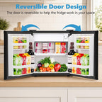 1.6 Cu Ft Small Refrigerator with 7 Level Adjustable Thermostat Silver Compact Mini Fridge for Home Dorm