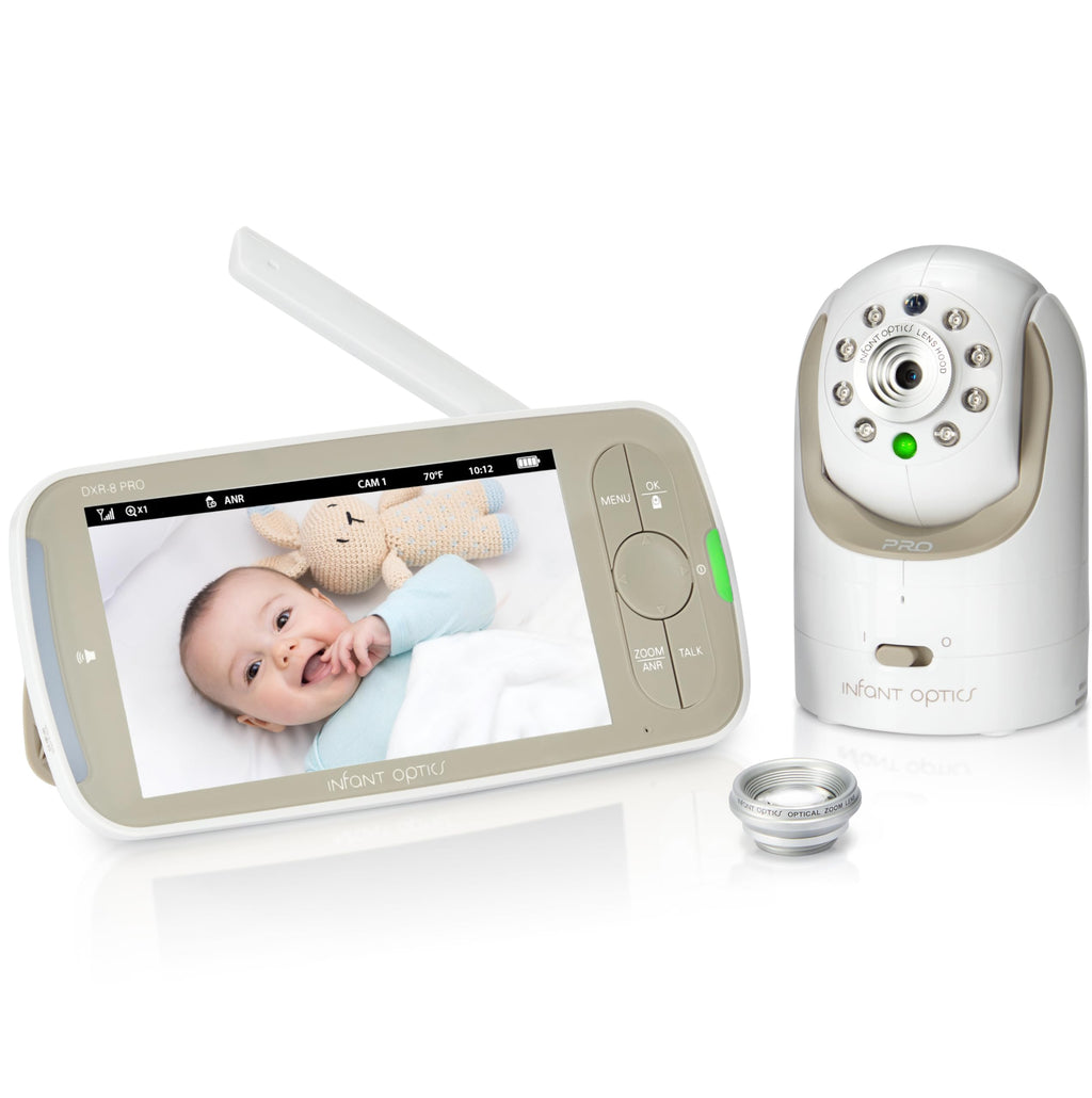 DXR-8 PRO 5 inch HD video baby monitor with 1 camera ANR no WiFi hack proof pan tilt zoom interchangeable lens