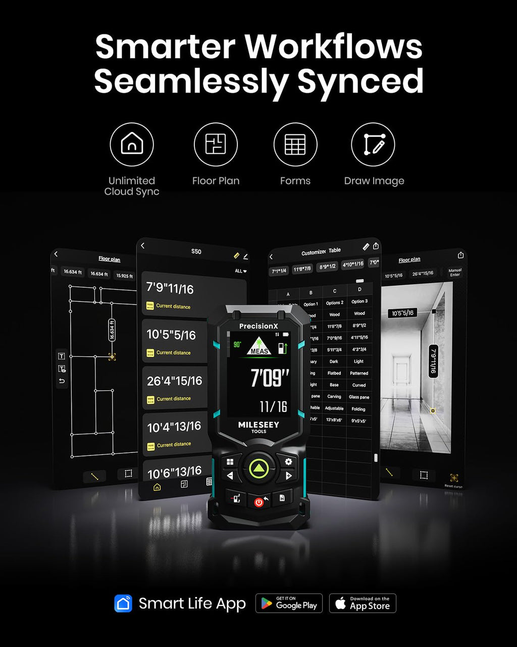 S50 Green Laser Distance Meter 400 ft Laser Measure P2P High Precision Portable Measuring Tool