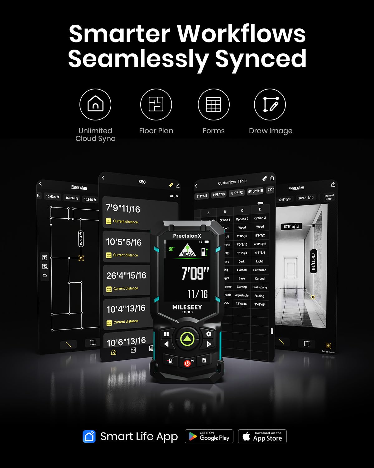S50 Green Laser Distance Meter 400 ft Laser Measure P2P High Precision Portable Measuring Tool