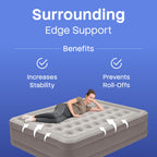 Dream 18 inch queen air mattress luxury raised with built in dual pump for home camping guests