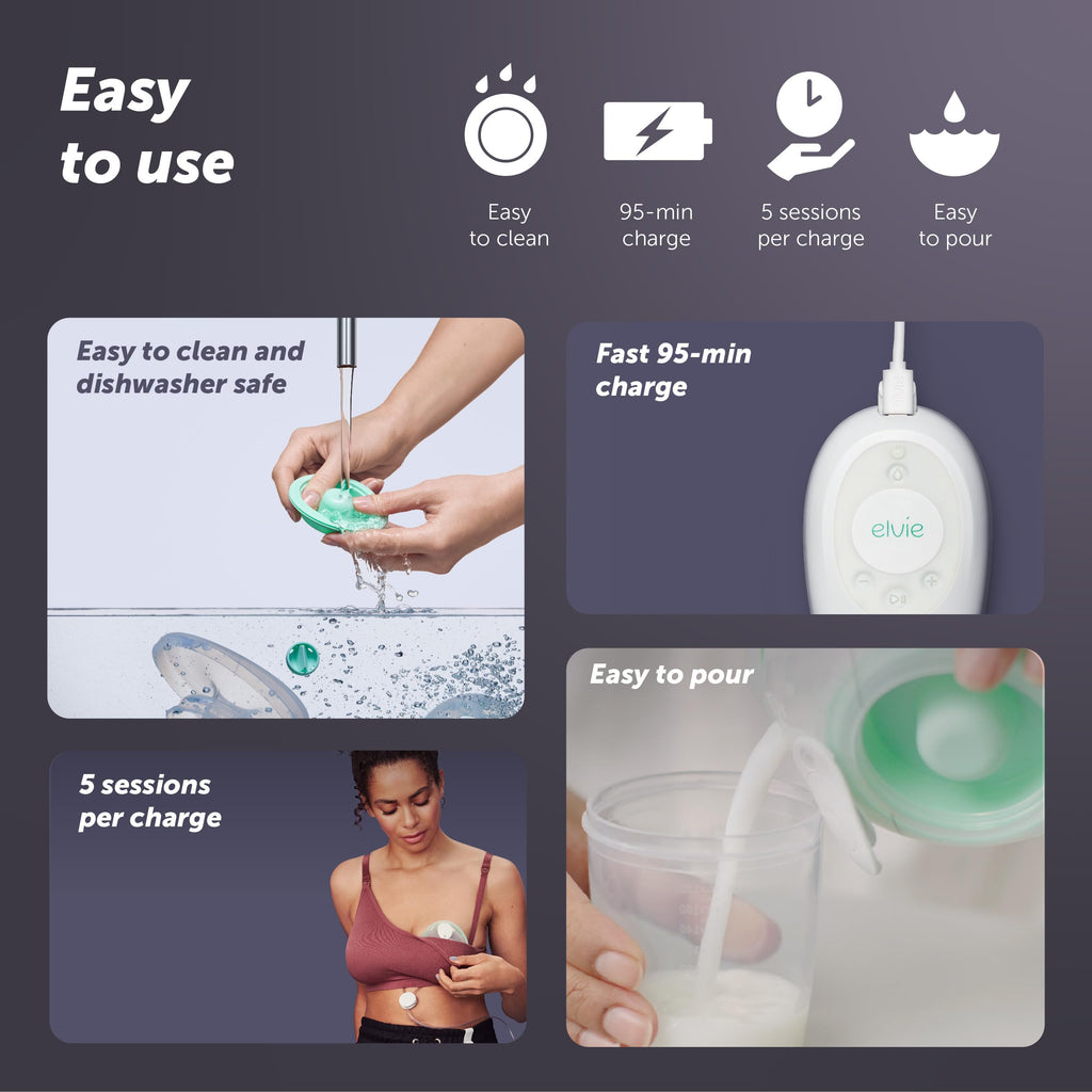 Stride app control breast pump hands free wearable ultra quiet electric 2 modes 10 settings 5oz