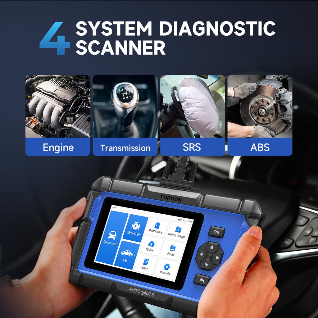AD600S OBD2 Scanner Engine ABS SRS Transmission Diagnostic Tool Code Reader for Car Auto Vehicle