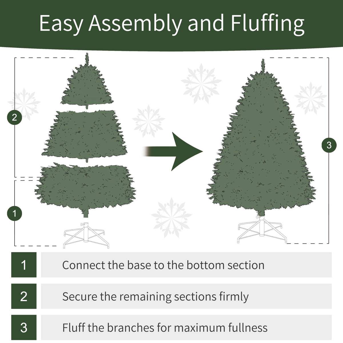7.5ft pre lit Aspen Fir artificial Christmas tree for indoor holiday home party decoration