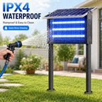 Solar bug zapper outdoor 8000 sq ft 30W mosquito zapper USB rechargeable fly trap IPX4 waterproof dusk to dawn
