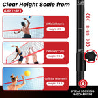 Volleyball Training Net Equipment 11x8FT Portable Volleyball Practice Net for Skills Training