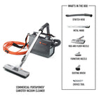 Commercial PortaPower Lightweight Canister Vacuum Cleaner for Home Office Car Detailing and Pet Hair
