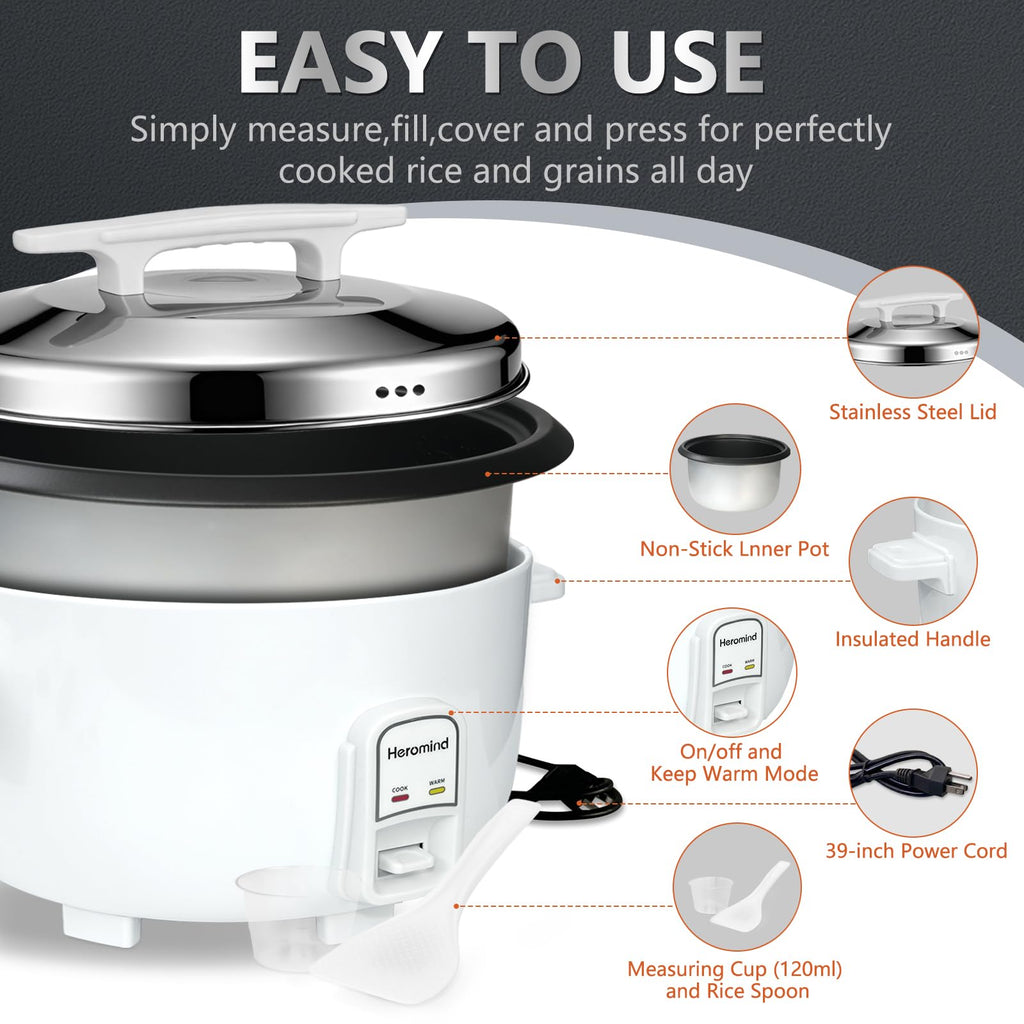 Commercial rice cooker 90 cup 16 qt large capacity cooker for restaurant catering and buffet