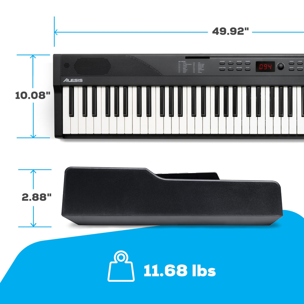 88 Key Digital Piano Keyboard with Built-In Speakers, Beginner Bundle
