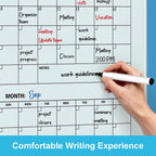 Glass Calendar Whiteboard 72 x 48 Inches Dry Erase Planner Board for Office Home School Use