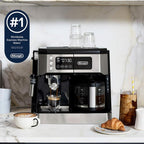 All in One Espresso and Coffee Maker 10 Cup Pot with Milk Frother for Home Cafe Latte Cappuccino