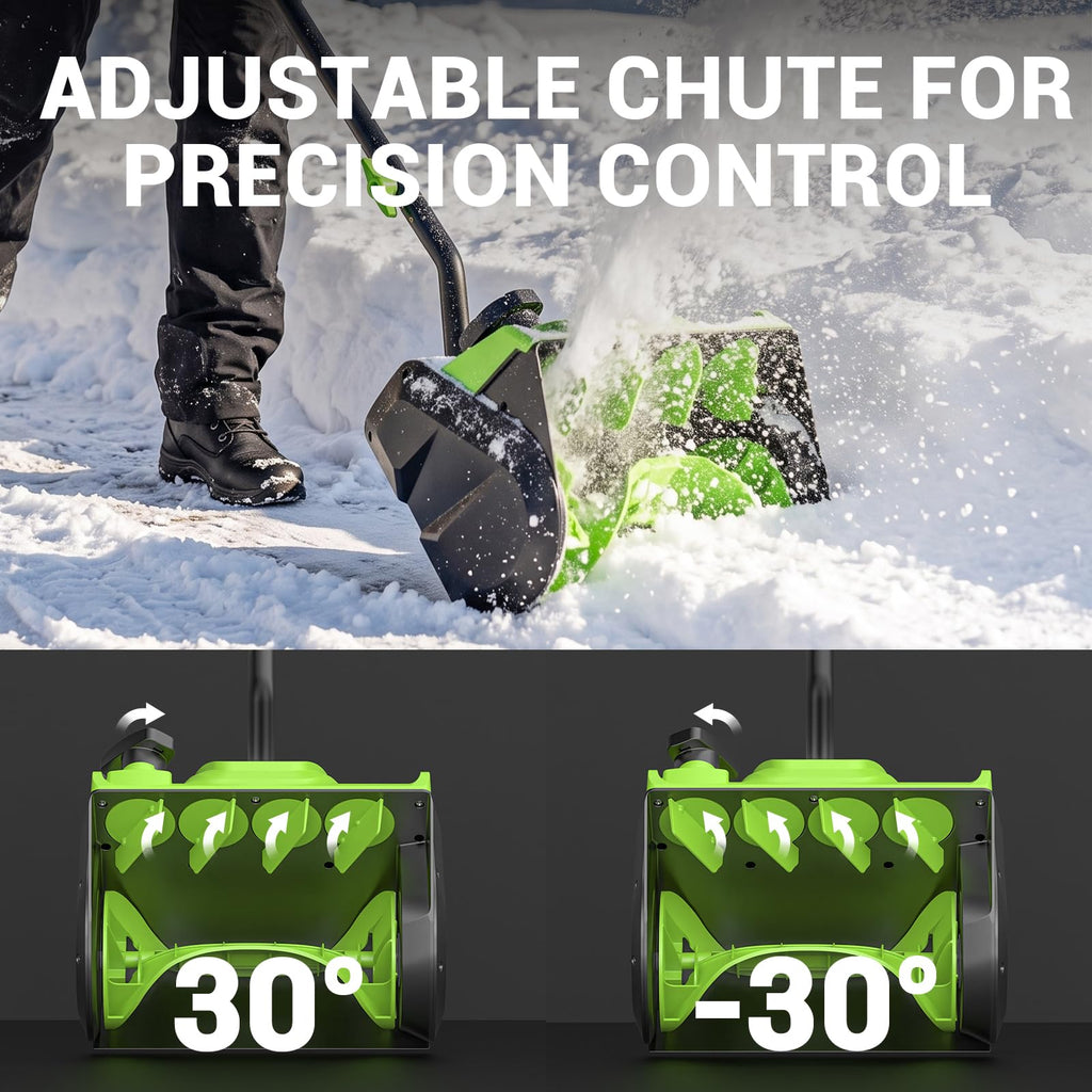 20V cordless electric snow shovel 13 inch with 2x4.0Ah batteries and charger for driveway walkway deck