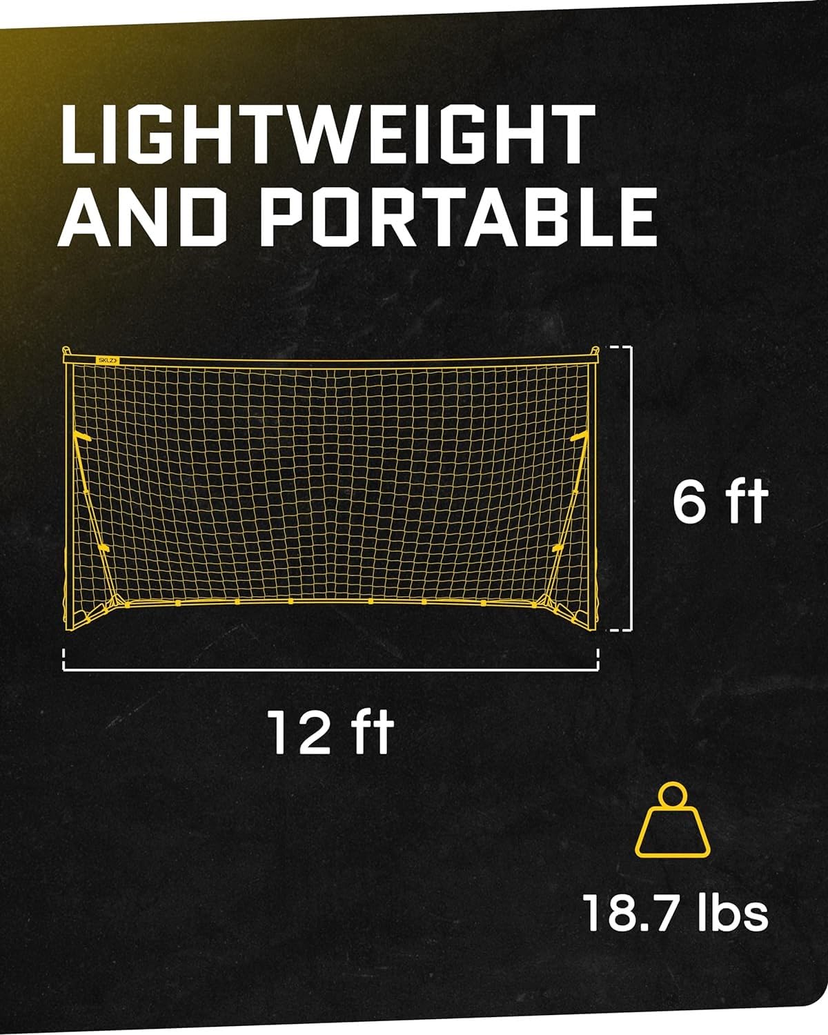 Quickster portable soccer goal backyard field durable Tension Tite frame 2 ply net adjustable click lock poles