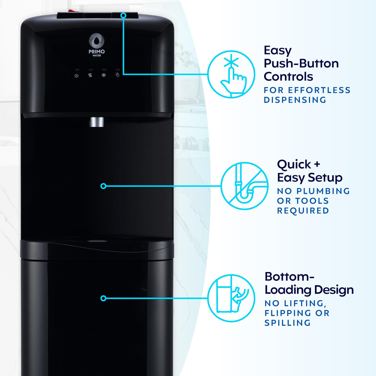 Water Dispenser for 5 Gallon Bottle Hot and Cold Bottom Loading Water Cooler Machine for Home Office