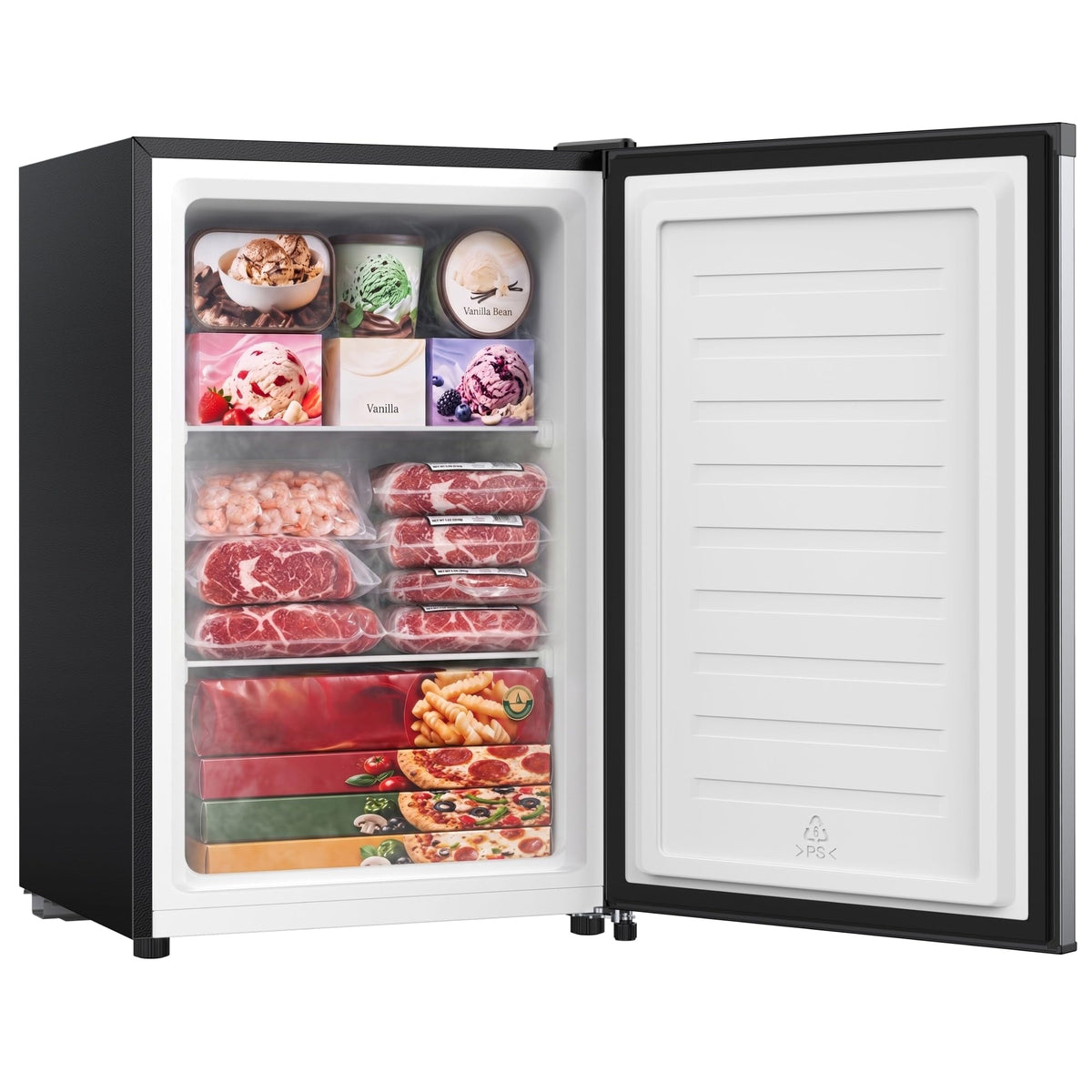 3.0 Cu.ft Upright Mini Freezer Small Compact Freezer for Home Kitchen Office Dorm Countertop Silver