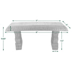 Fiberclay Outdoor Garden Bench BE02 Patio Seating for Front Porch Park Furniture Decor Gray Weather Resistant
