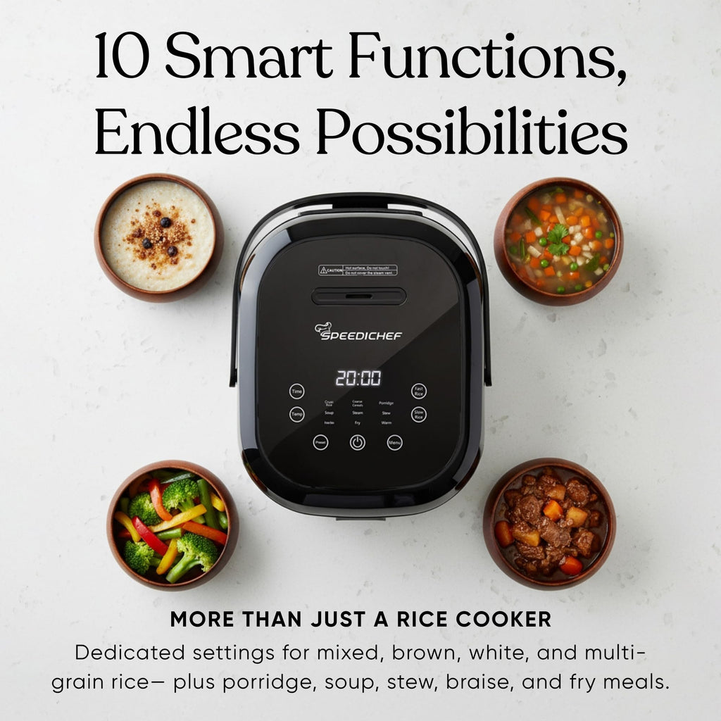 10 Cup Cooked Low Sugar Rice Cooker and Steamer Black Healthy Cooking Appliance for Home Kitchen