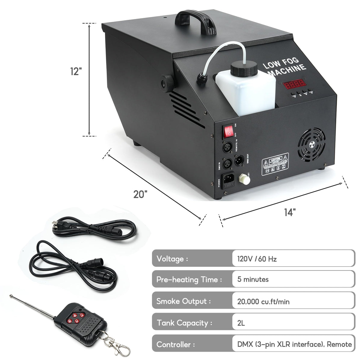 1500W Low Lying Fog Machine with Dry Ice Fog Chiller for Stage Events