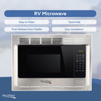 1.0 Cu Ft RV Microwave with Trim Kit Stainless Steel Microwave Oven for Camper Travel Trailer