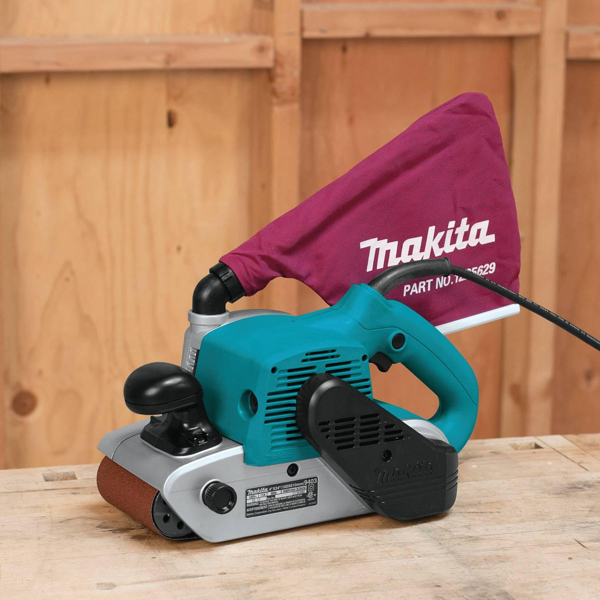 9403 4 x 24 inch belt sander teal corded electric heavy duty woodworking sanding tool for workshop