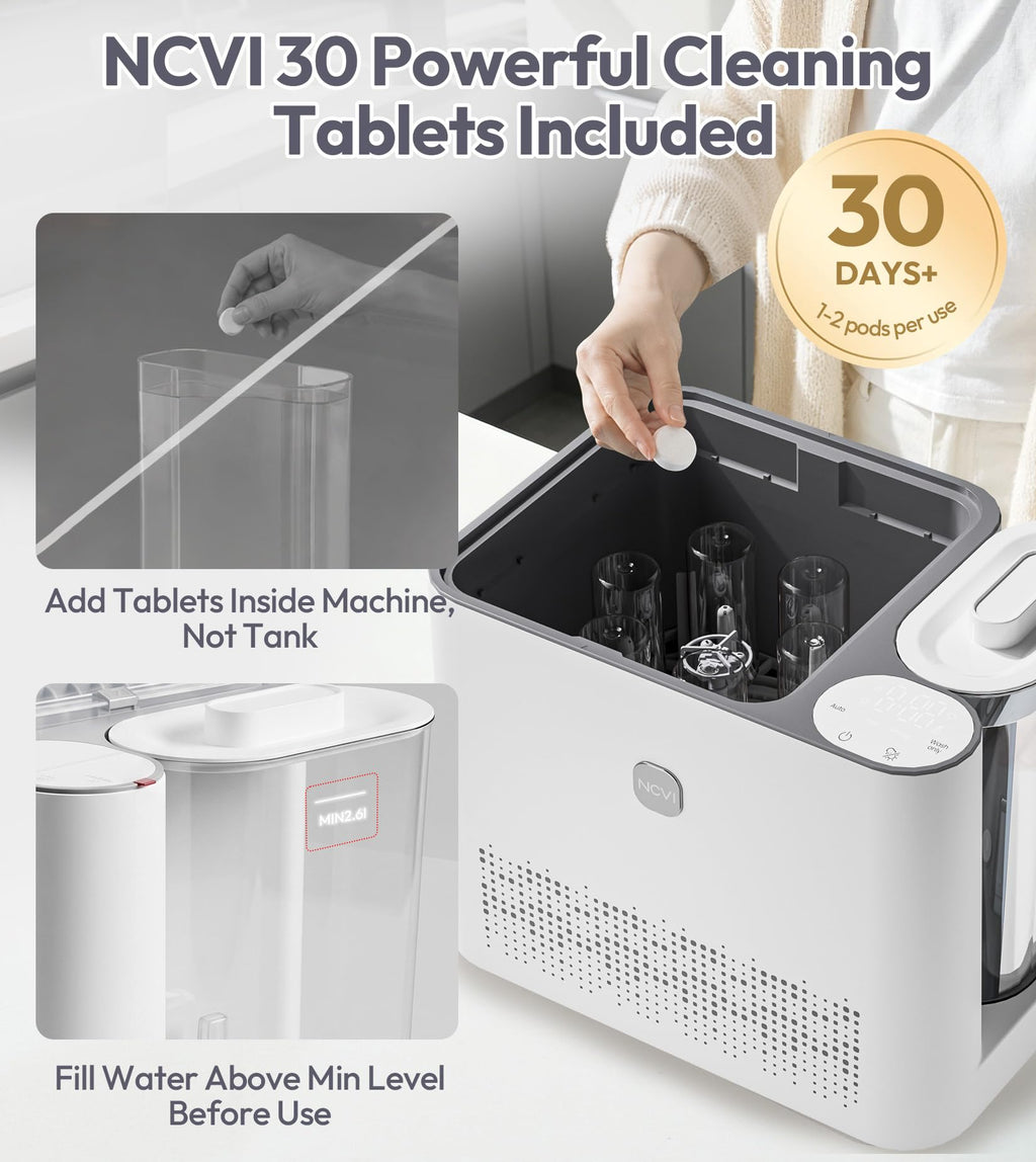 Large Baby Bottle Washer Sterilizer and Dryer Machine Holds 6 Bottles Easy to Clean and Use