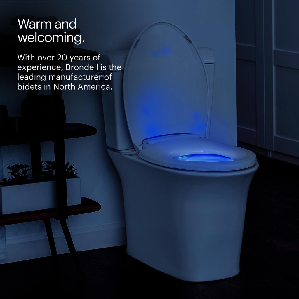 L60EW LumaWarm Heated Nightlight Elongated Toilet Seat White Warm Heated Seat for Bathroom