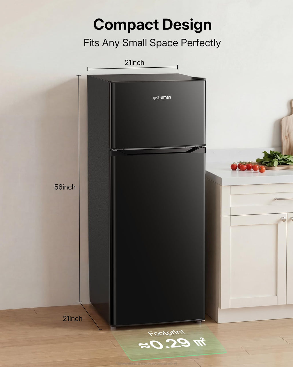 7.7 cu ft double door refrigerator with freezer compact fridge for home kitchen dorm small refrigerator