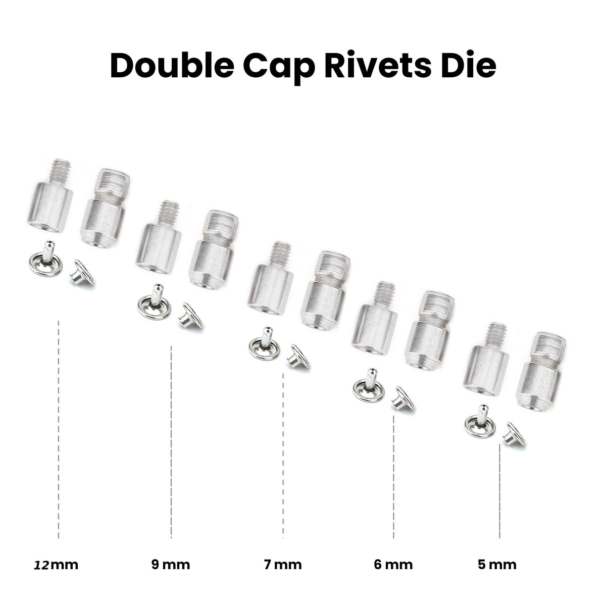 Hand Press Machine with Setting Dies All in One Set for Snap Button Fastener Rivet Eyelet Grommet