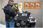 ATVS100 100 lb ATV rear rack mount broadcast spreader for efficient seed and fertilizer spreading