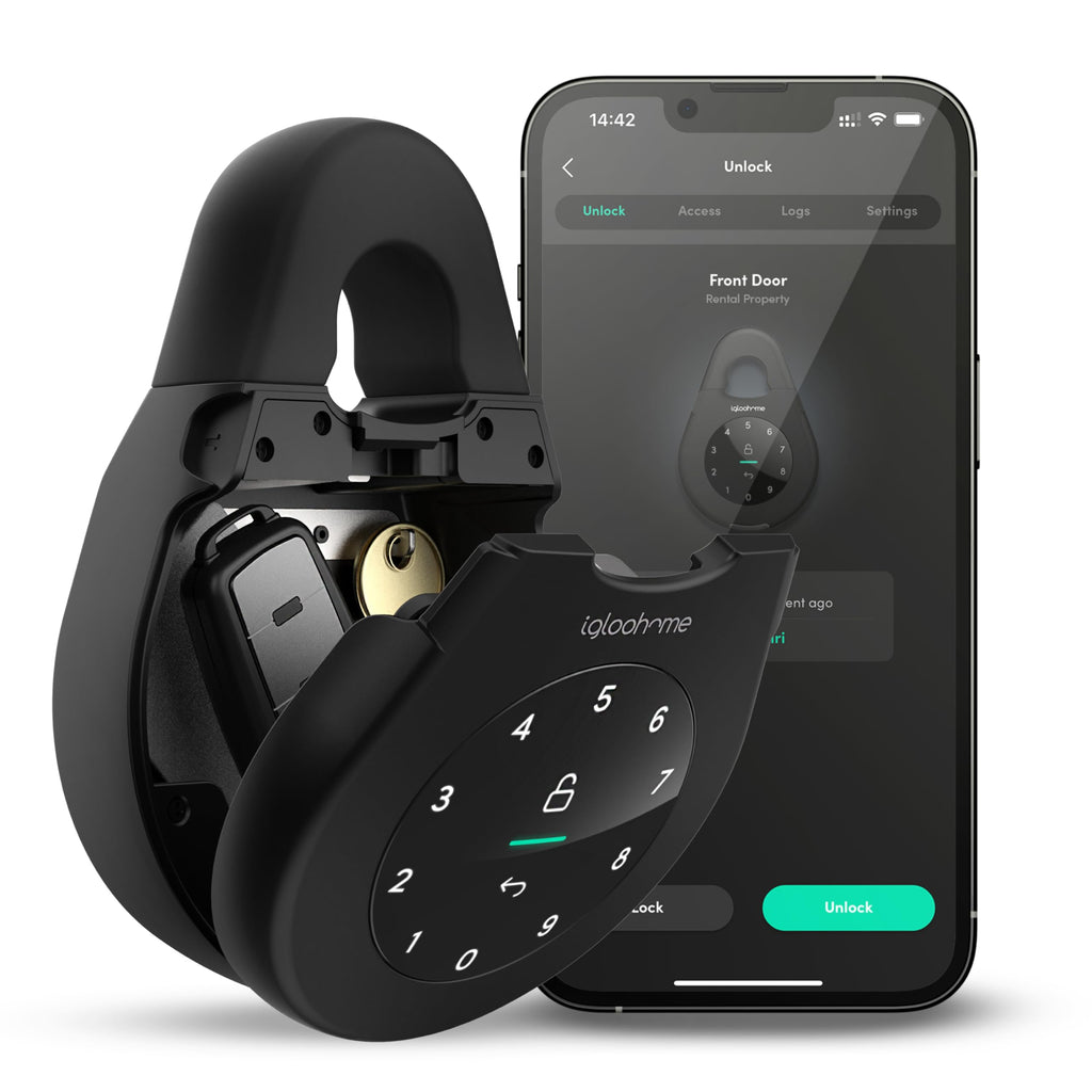 Keybox 3 smart lock box key safe Airbnb sync iOS Android remotely generate Bluetooth keys PIN codes offline