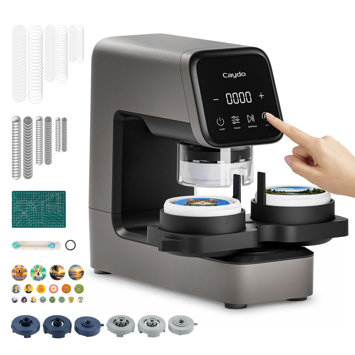 Electric Button Maker Machine with Multiple Sizes 1 1.25 2.25 inch BM Pro DIY Pin Badge Press