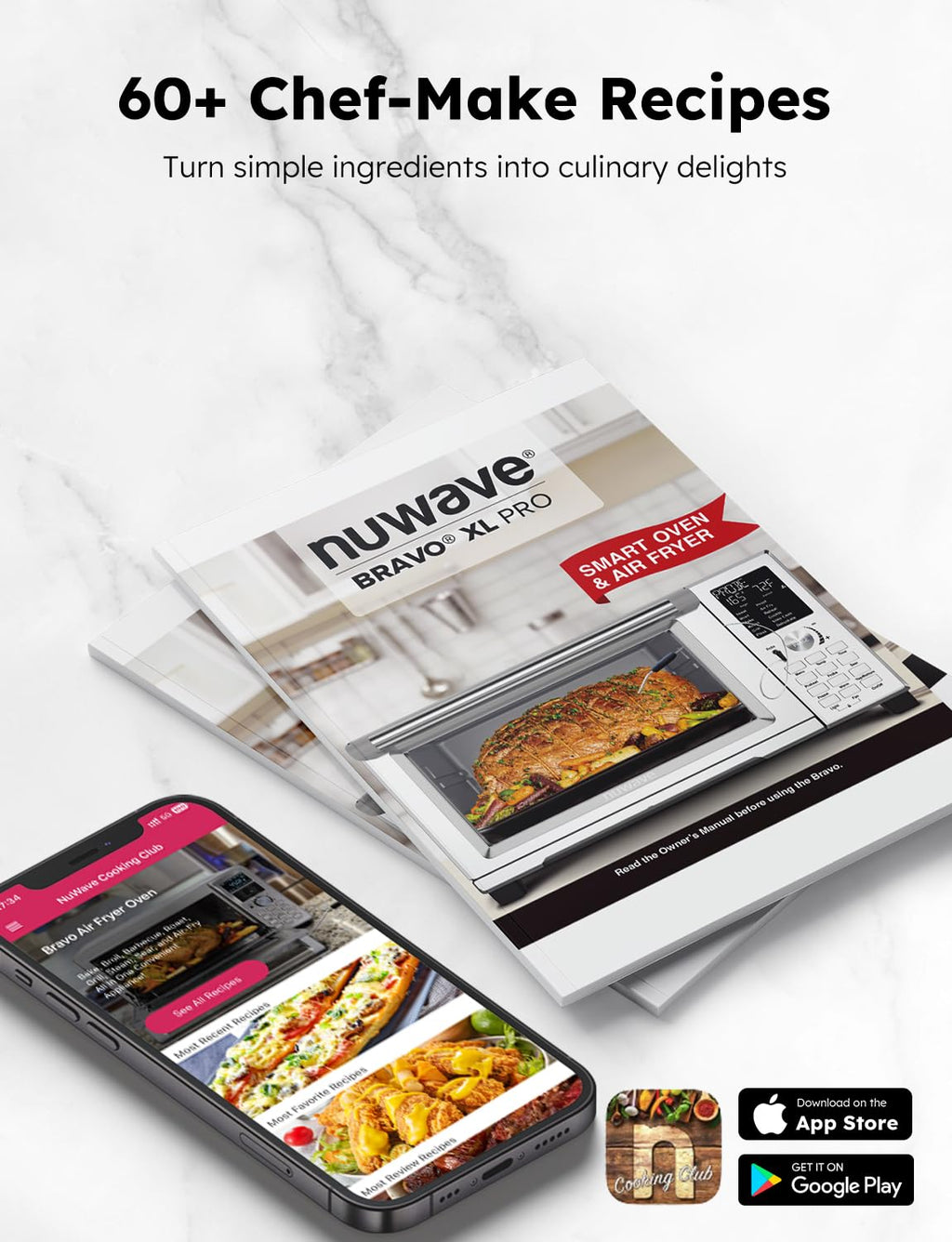 Bravo XL Pro air fryer toaster oven with improved 100 percent super convection oven technology