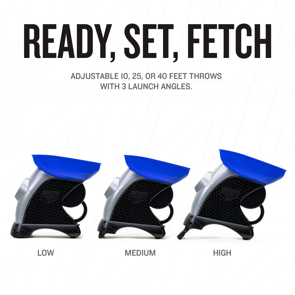 Ready Set Fetch Automatic Tennis Ball Launcher Black Portable Dog Fetch Training Toy for Dogs