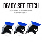 Ready Set Fetch Automatic Tennis Ball Launcher Black Portable Dog Fetch Training Toy for Dogs