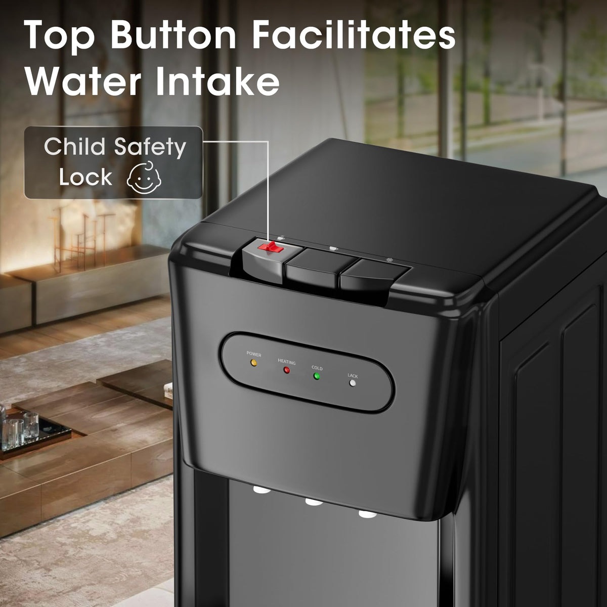 Bottom Loading Water Cooler Dispenser Charcoal Black for Home Office Kitchen and Dorm Room