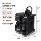 Single Serve and Carafe Coffee Maker for Hot and Iced Drinks, 72 Oz Reservoir
