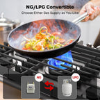 Heavy 30 Inch Gas Cooktop 5 Sabaf Burners 304 Stainless Steel Built In NG LPG Convertible Thermocouple