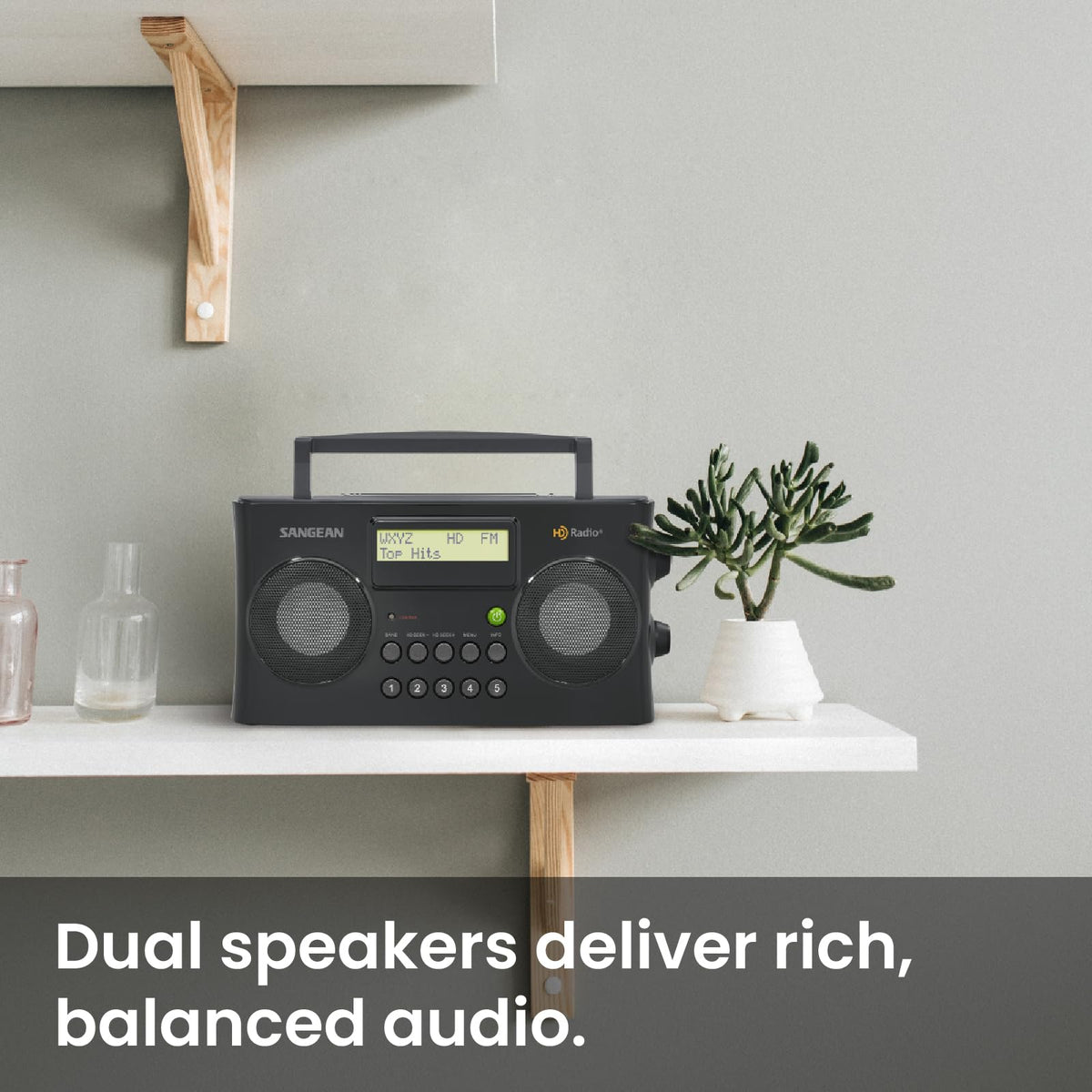 HDR-16 HD AM FM Portable Radio Black Compact Design for Home Travel and Outdoor Clear Listening