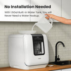 Countertop portable dishwasher 6L built in water tank 7 programs UV hygiene auto door open for apartments RVs