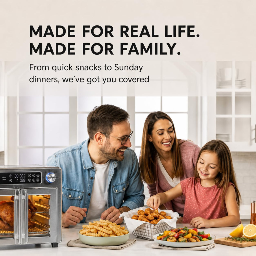 French Door Air Fryer Toaster Oven, 26 Qt Countertop Multi-Function