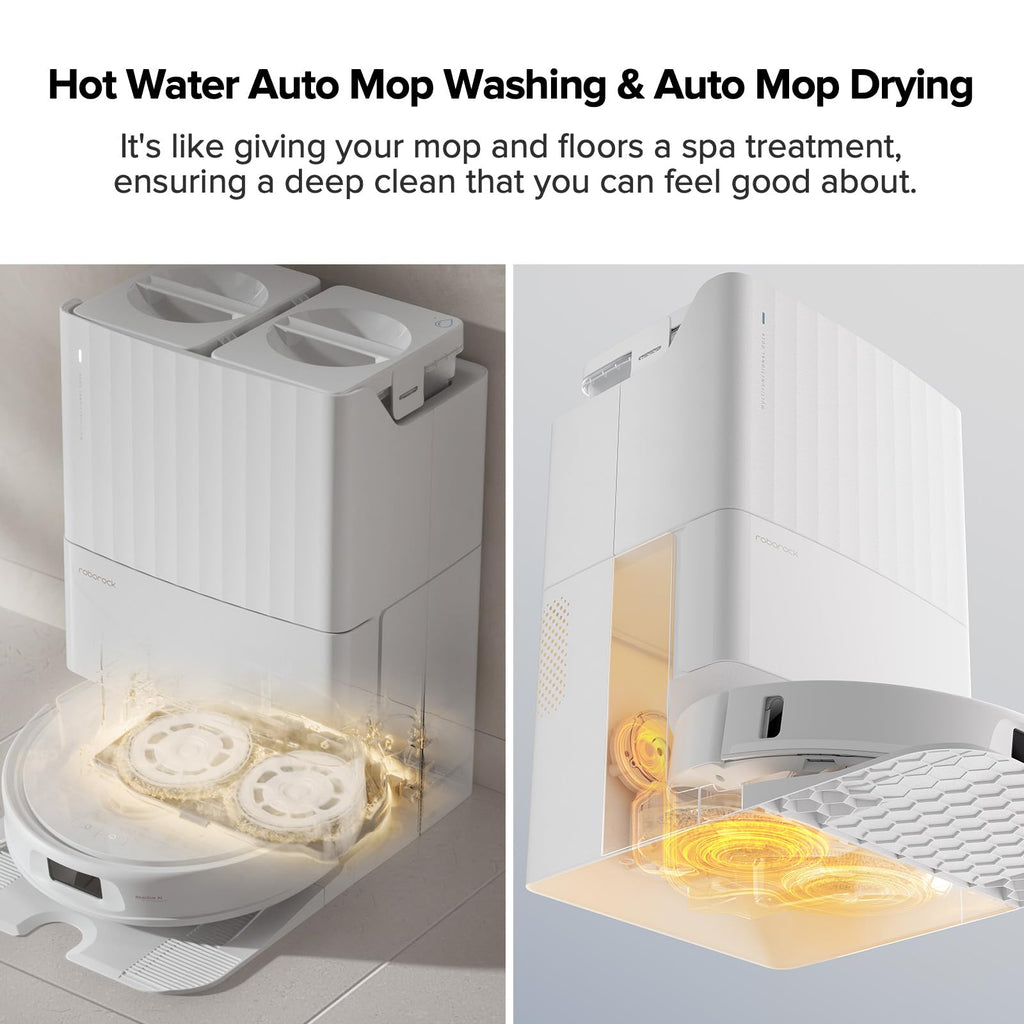 Robot Vacuum and Mop with 7,000 Pa Suction, Hot Water Mop Washing, Auto Dry, Qrevo Pro