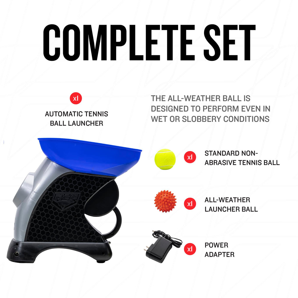 Ready Set Fetch Automatic Tennis Ball Launcher Black Portable Dog Fetch Training Toy for Dogs