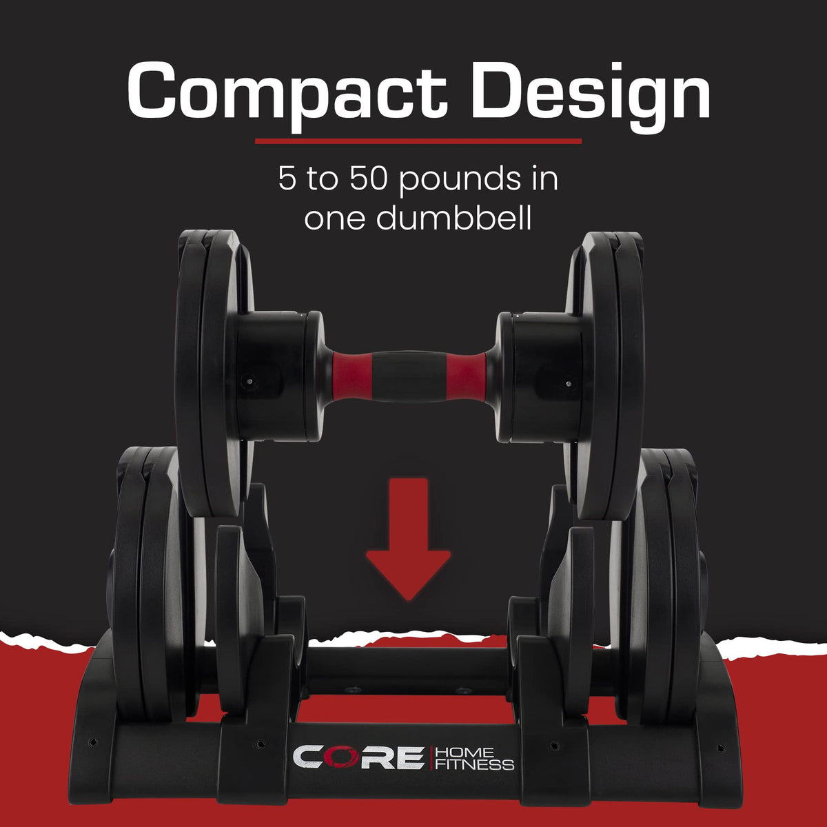 Adjustable Dumbbell Weight Set Compact All in One Home Gym Strength Training Fitness Equipment