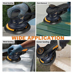 6 inch 10000 RPM electric random orbital sander 10 sandpapers 6 speed settings woodworking sanding polishing